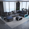 New Design Eurpean Leather Furniture Futuristic Big Sectional Sofa Smart Lounge Suite