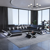 Latest Design Futuristic Furniture Sectional Couch Leather Smart LED Sofa