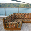 Gold L Shaped Arabic Floor Sofa Set Livingroom Majlis Furniture