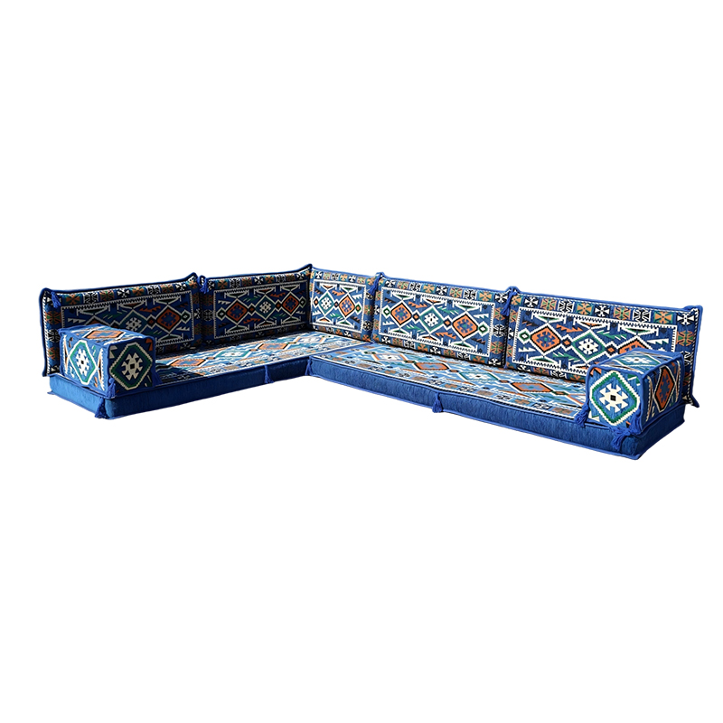 Blue Arabic Sofa Bohemian Pallet Sectional Sofas L Sofa Sets