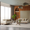 Nordic Scandinavian Modern Fabric Lounge Wooden Sofa Set