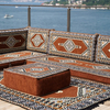Brown Oriental Floor Seating Floor Sofa Set L Shape Corner Majlis Sofa