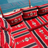Red Strip Design Floor Cushions Floor Sofa Seating Set Arabic Jalsah