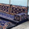 Navy Blue Single Arabic Floor Sofa Set Handmade Livingroom Floor Couch