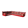 Red Arabic Floor Couch Modular Design Floor Cushion Fabric Majlis Sofa