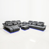 Futuristic Sectional Lounge Furniture LED Cupholder USB New Design Leather Couch