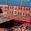 Maroon Arabic Floor Couch Burgundy Floor Cushion Corner Majlis Sectional