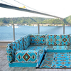 Light Blue Floor Cushions Arabic Sectional Sofas Corner Majlis Sofa