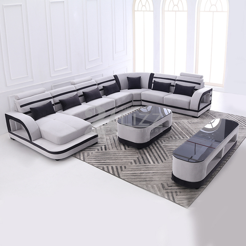 Fabric Sectional Sofa Set with USB and music player