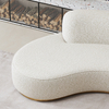 Modern Living Room Furniture Luxury Lounge Curved White Fabric Sofa