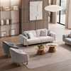 Natural Solid Wood Frame Upholstered Fabric Luxury Furniture Baronni Sofa Set