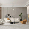 Modern Contemporary High End Sofa Design Linen Fabric Beige Atlantis Sofa Set