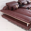 Brown Leather Living Room Set Led Sectional Sofas with Coffee Table