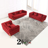 Luxury Velvet Fabric Sectional Sofa Loveseat and Chair