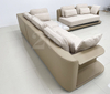 Contemporary Italian Leather and Fabric Corner Sectional Sofa