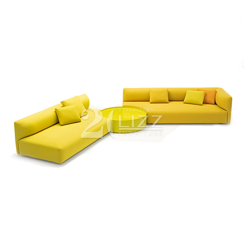 Modern Living Room Lounge Public Area Sofa Vivid Color Fabric Sofa Set