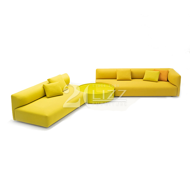 Modern Living Room Lounge Public Area Sofa Vivid Color Fabric Sofa Set