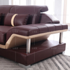 Brown Leather Living Room Set Led Sectional Sofas with Coffee Table