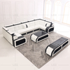 Stylish Canvas Led Sectional Sofa with Coffee Table