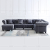 American Style Living Room Sectional Velvet Fabric Chesterfield Sofa