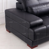 Modern Office Living Room Sofa Black Leather Couch