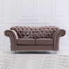 Classic Style Brown Fabric Sofa with Wooden Frame