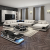 Modern Big LED Sectional Leather Lounge Sofa