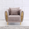 American Hotsale Luxury Fabric Sofa Set With Gold Legs