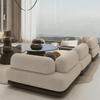 Modern Luxury Leather and Lambwool Fabric Lena Sofa