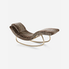 China Sofa Factory Italian Luxury Leopard Fabric Magnolia Rocking Armchair