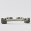 Italian Luxury Curved Furniture Boucle Fabric Mercedes Corner Sofa Set