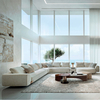 Premium Sofa Collections Middle East Furniture Boucle Suede Fabric Corner Sectional Sofa