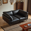 Italian Black Leather Feather Sofa for Home Hotel And Office