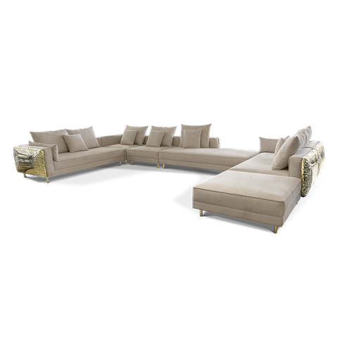 Luxury Custom Furniture Italian Imperfectio Cream Modular Sofa