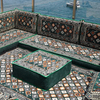 Arabic Hospitality Majlis Furniture Green Fabric Floor Seating Pallet Cushion Set