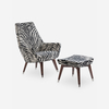 Italian Luxury Furniture Leisure Chair And Ottoman Set Genziana Armchair