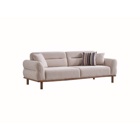 Nordic Beige Sofa Boucle Fabric Suede Fabric Couch with Adjustable Backrest