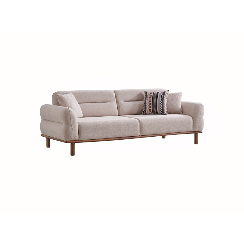Nordic Beige Sofa Boucle Fabric Suede Fabric Couch with Adjustable Backrest