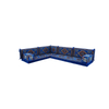 Foshan Majlis Sofa Factory Arabic Floor Seating Set Navy Fabric Sectional Sofa