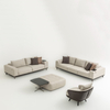Foshan Bulk Sofa Suppliers Modern Clean Line Sofa Beige Fabric Long Sofa Set