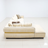 Italian Giorgio Lounge Suite Living Room Furniture Buff Fabric Couch Luxor L-shape Sofa