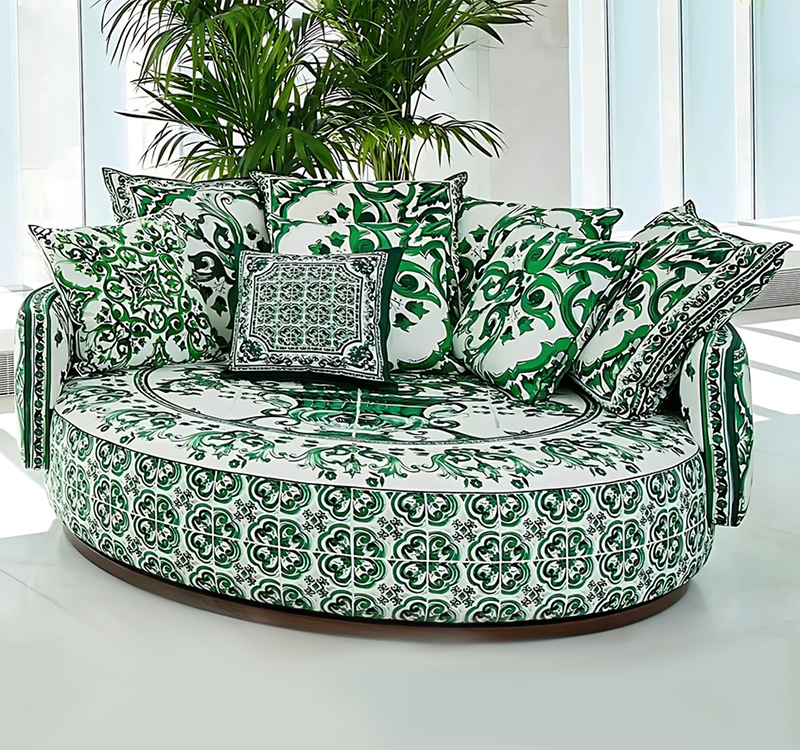 Luxury DG Green Fabric Leisure Sofa Armchair for Home Hotel And Villa