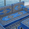 Sky-blue Fabric Arabic Floor Cushions Corner Oriental Floor Seating Sofa