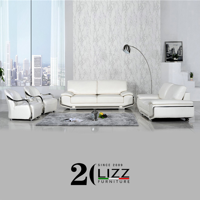 Modern Italian Leather Sofa White Leather Couch