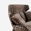 Italian Luxury Leopard Fabric Highback Loveseat Oleandro Sofa