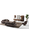 Foshan Sofa Furniture Brown Fabric Couch Mokka Sofa Set with Adjustable Backrest