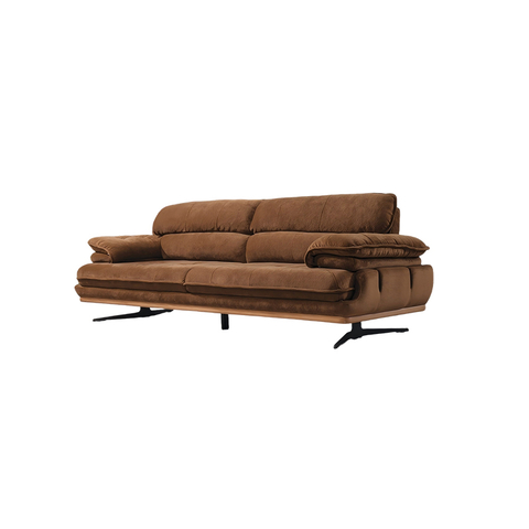 Foshan Affordable Furniture Wholesalers Brown And Beige Fabric Akra Sofa Set