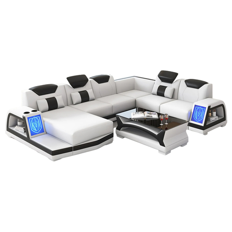 Customized Futuristic Furniture Vincenzo Modern Sectional Sofa With Illuminating LED