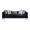Luxury Black Velvet Sofa with Silver Stainless Steel Legs Bella Sofa Set