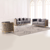 Luxury Gold Stainless Steel Metal Frame Fabric Sofa Set